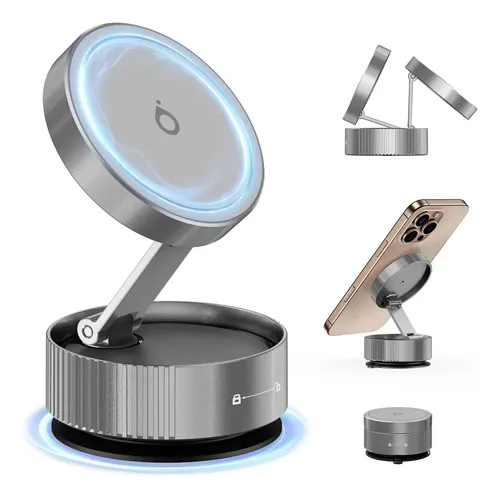 Suporte Celular Magnético 360 Rotativo Com Ventosa Dobrável Basike